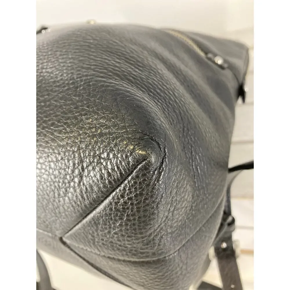 MICHAEL KORS, MEDIUM SIZE BLACK PEBBLED LEATHER BACKPACK (ASIS)
